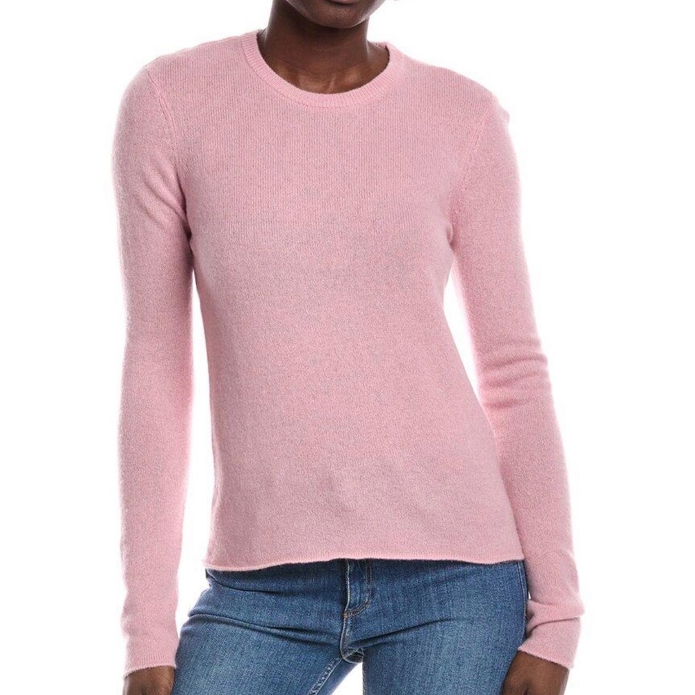 ATM Anthony Thomas Melillo LIGHTWEIGHT CASHMERE CREW NECK - pink L NWT